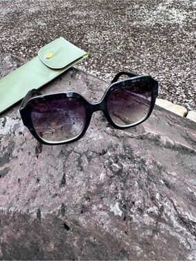 Longchamp LO690S Black Oversized Square Sunglasses Made in Italy with Case